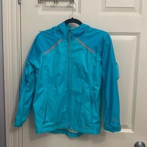L.L. Bean Baby Blue Nylon Jain Jacket, medium (10-12)